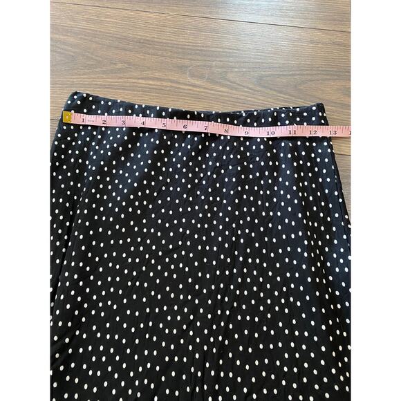 EUC Abercrombie & Fitch Polka Dot Midi Skirt Black White | Size M - Picture 7 of 10